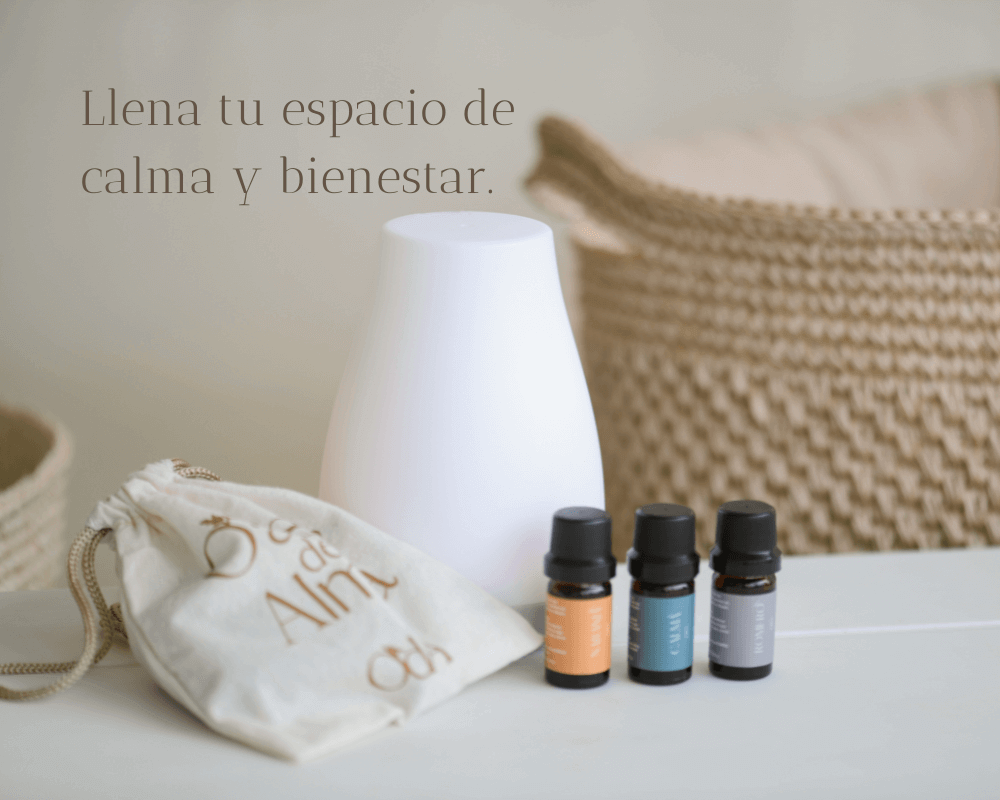 Kit de difusor de aromaterapia con 3 aceites esenciales (lavanda, menta, eucalipto) y luces LED multicolor