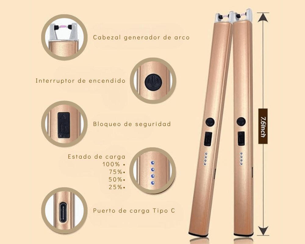 Encendedor Eléctrico Recargable USB