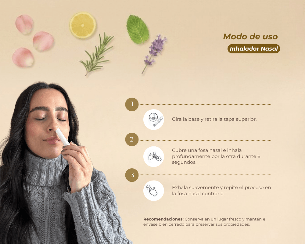 Inhalador Nasal de Aromaterapia - Alivio rápido y natural